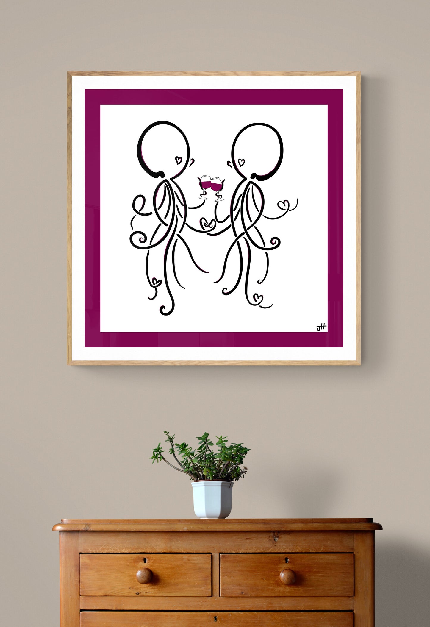 Ola & Oisín in Love - Colourful Border - Square