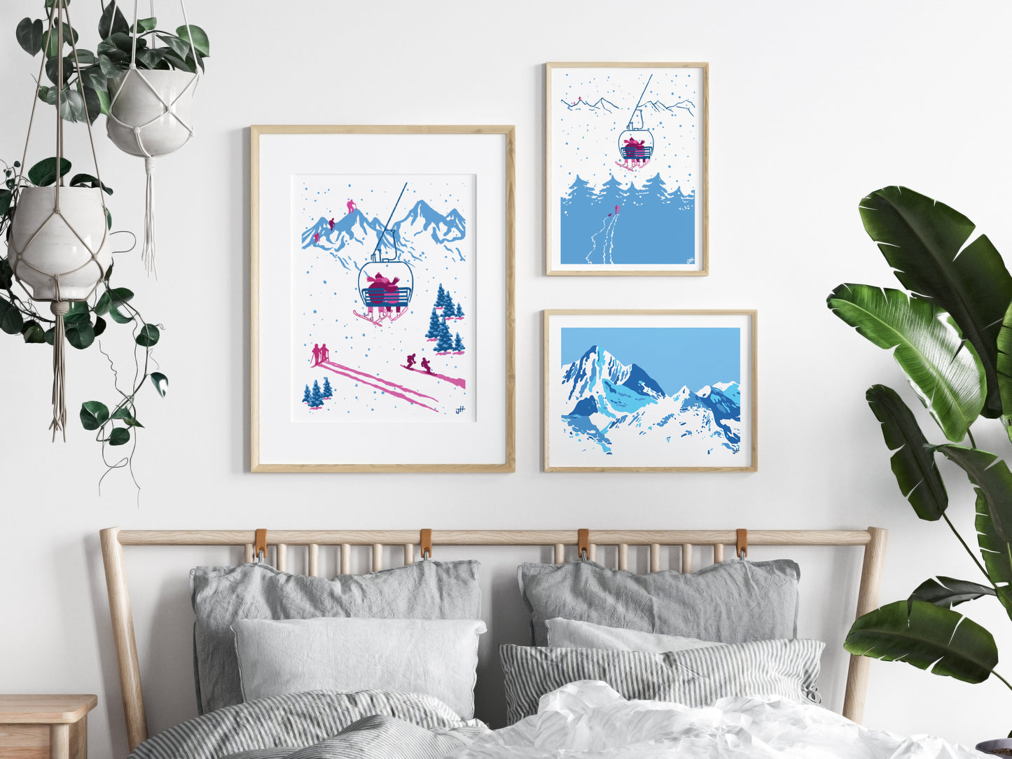 Ski with Me (Blue) - Framed